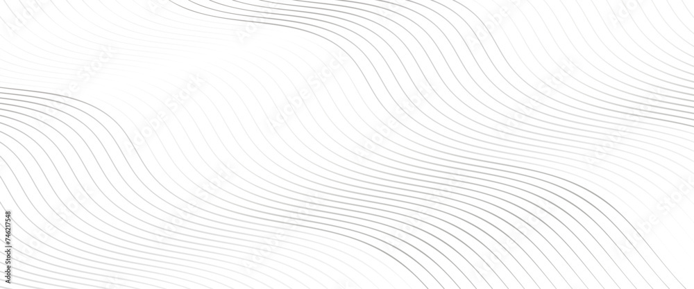 Wall mural vector light white linear abstract curved wavy pattern for transparent background.