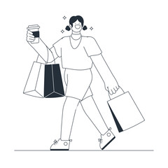 Woman Shopping Illustration