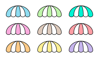 bundle of colorful shop umbrellas