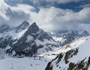 Mountain range in winter 