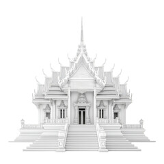 Thai temple on transparent background