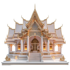 Thai temple on transparent background