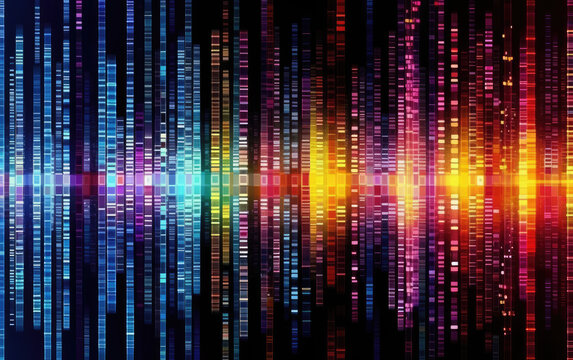 abstract digital futuristic scifi background squares with lights waveform matrix code equalizer wallpaper banner background 