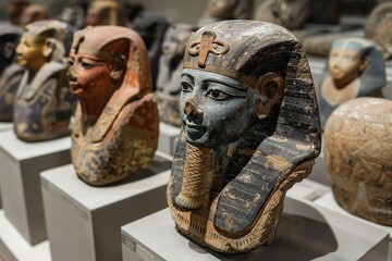 Counterfeit artifacts claiming to be from ancient civilizations, but falling short in authenticity and quality - obrazy, fototapety, plakaty