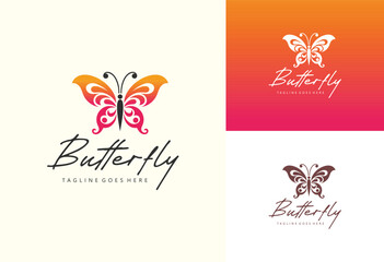 Butterfly logo template Vector illustration