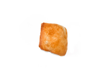 National Kazakh pastry baursak isolated on white background. Traditional cuisine of ancient nomads. Festive dish for Nauryz.