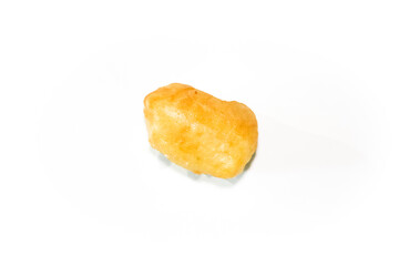 National Kazakh pastry baursak isolated on white background. Traditional cuisine of ancient nomads. Festive dish for Nauryz.