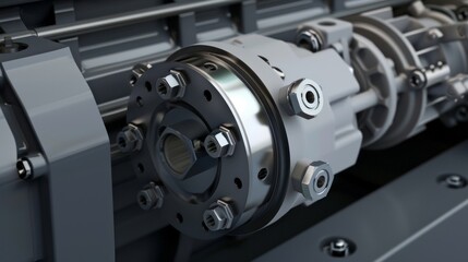 The smooth and precise movement of a hydraulic motor can be seen in a closeup image showcasing the superior power delivery of the hydraulic system.