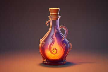 3d witch Transformation Elixir in a bottle
