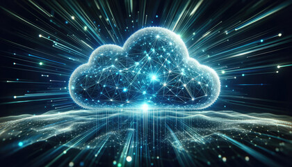 Cloud Technology Interface on Circuit Board Background