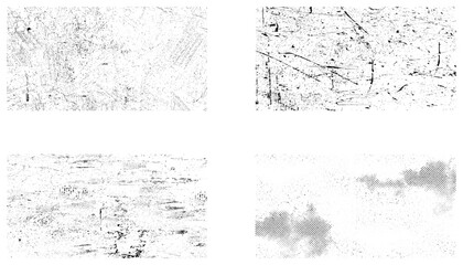 Abstract grunge distressed wall texture overlay background set.