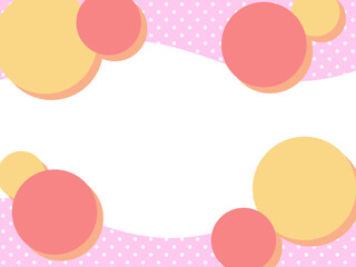 幾何学模様の背景　円形水玉波枠線あり　暖色（Affinity Designer版）
