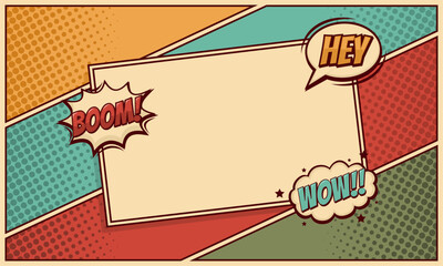 comic cartoon frame in classic style background