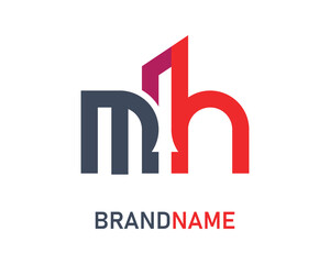 Letter mh logo design template