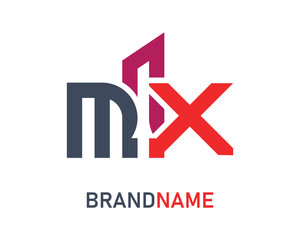 Letter mx logo design template
