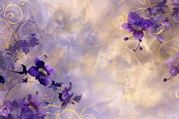 Fototapeta na wymiar Background floral flora flower purle waves, The calming rhythms regard mental and emotional health
