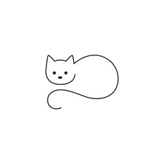 cute cat animal minimal logo design graphic vector