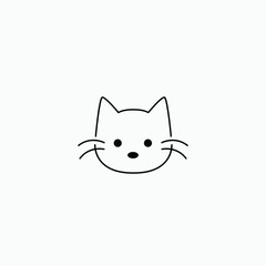 cute cat animal minimal logo design graphic vector