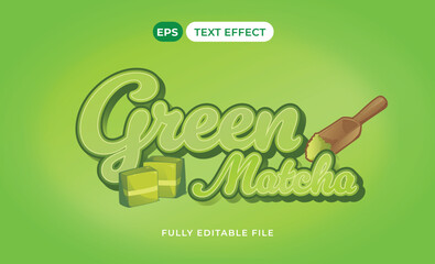 3d text Green Matcha Editable text effect