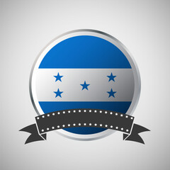 Vector Honduras Round Flag Banner Vector Illustration