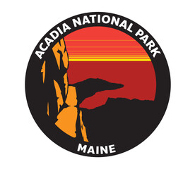Acadia National Park Maine Vector Logo