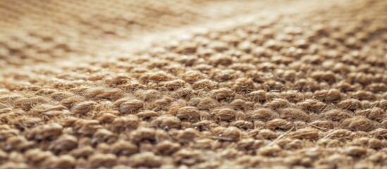 A detailed view of a carpet showcasing numerous brown stains all over its surface.