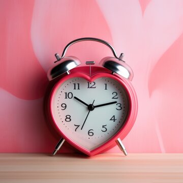 steel alarm clock in the form of a heart