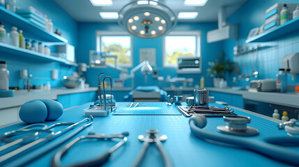 set of surgical equipment doctor tools