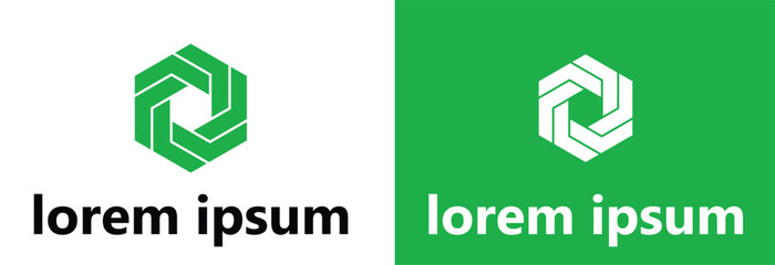 logo for company. logo hexagon, hexagon logo