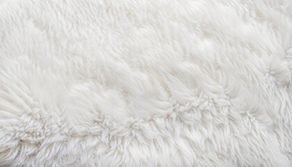 Close up old white color synthetic fur, white wool texture background, cotton wool, white fleece, light natural sheep wool, fur of paint roller brush, top view skin and soft wool texture background.