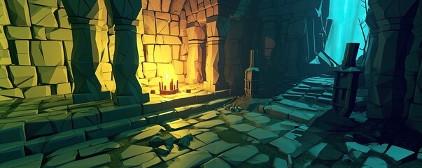 3D illustration of a scary dungeon.