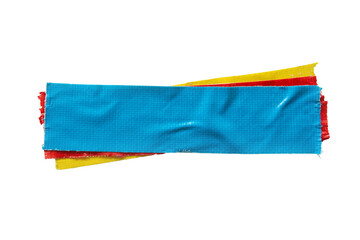 Layered blue, red and yellow cloth tapes