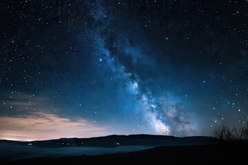 Starry Night Sky with the Andromeda Galaxy.