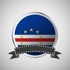 Vector Cape Verde Round Flag Banner Vector Illustration