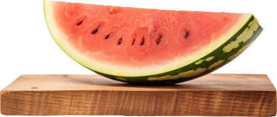 watermelon on wooden board,watermelon slice isolated on white or transparent background,transparency 