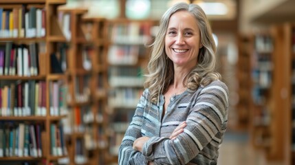 Friendly Librarian or Professor with a Grin