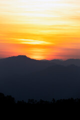colorful dramatic sky with cloud at sunset