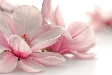 Obraz na płótnie Canvas Pink magnolia flower isolated on white background