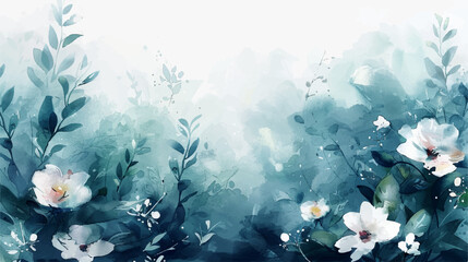 Fototapeta na wymiar watercolor vector background with floral elements.