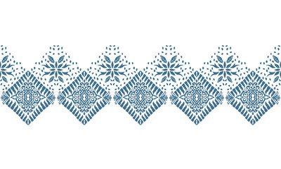 Hand drawn Ikat geometric folklore ornaments. Tribal vector texture. Seamless striped pattern in Aztec style, tribal embroidery pattern, Indian, Scandinavian, Gypsy, Mexican, figure. folk style. - obrazy, fototapety, plakaty