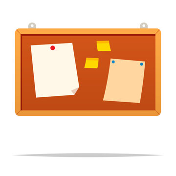 orange framed bulletin board with notes clip art preview
