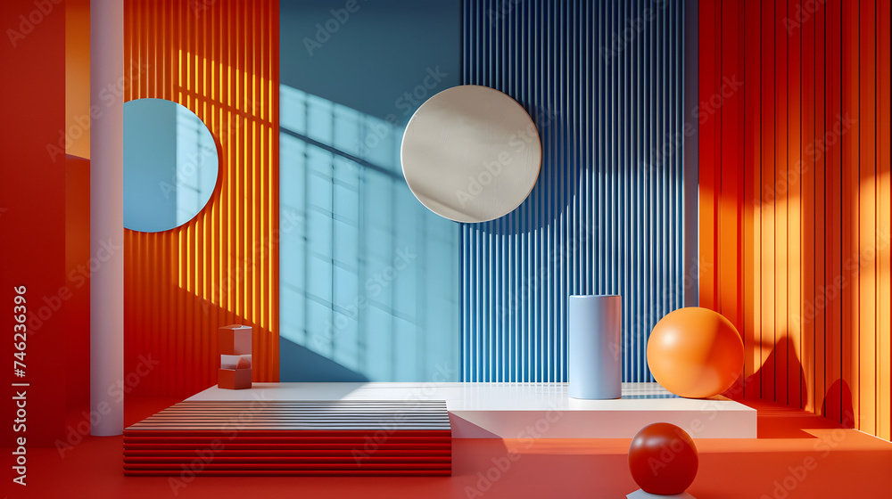Aufkleber experiment with contrasting colors, shapes, and sizes for visual impact