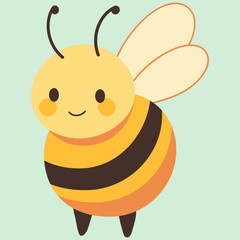 bee, illustration, cute, vector, cartoon, happy, honey, insect, sweet, yellow, isolated, design, nature, summer, animal, art, background, character, white, funny, fly, wing, set, bug, graphic, print, 