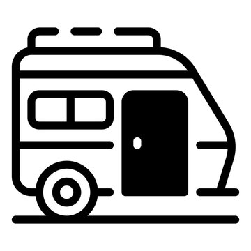 Caravan Simple Line Icon Logo Symbol