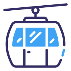 Gondola Cable Car Simple Line Icon Logo Symbol