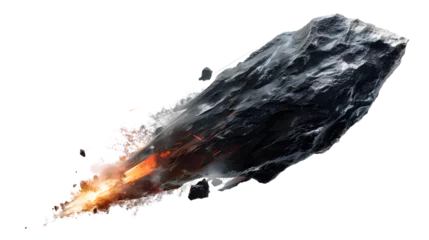 Abwaschbare Fototapete A meteor isolated on white transparent background © SHOHIDGraphics