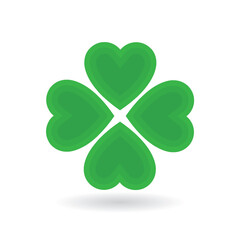 Four leaf clover icon or good luck symbol isolated vector illustration.