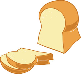 bread vector illustration isolated on bright colors background. classic modern diseign