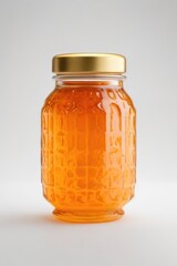 a glass jar with honey