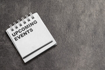 Note with 'upcoming events' text